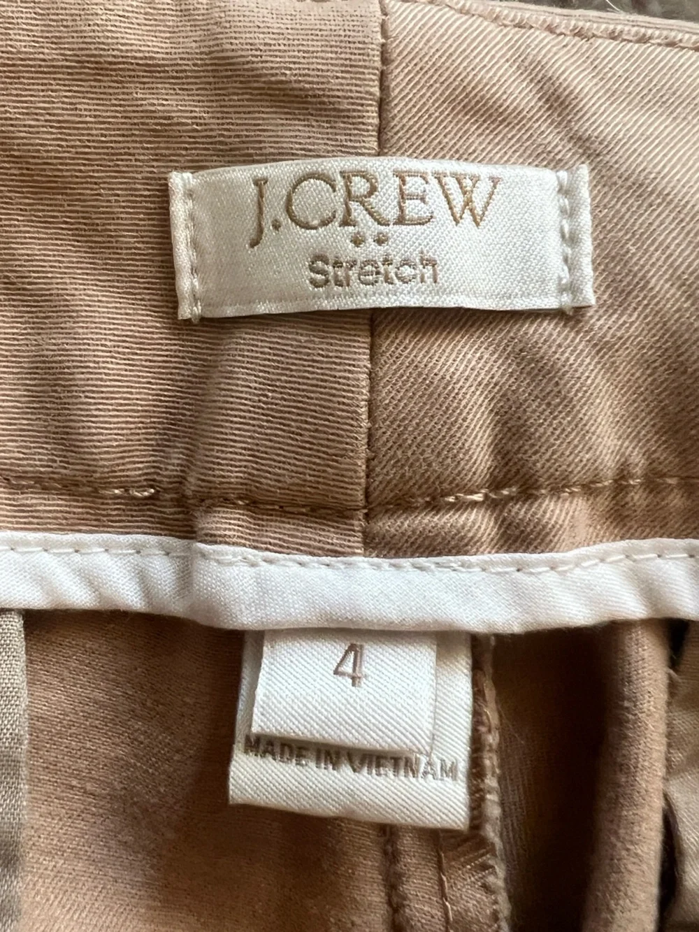 J. Crew Frankie women’s size 4 straight dash fit stretch, chino pants tan